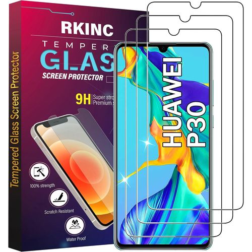 Verre Trempé [Lot De 3] Pour Huawei P30, Film Protection Écran, Dureté 9h 0,33 Mm Hd Glass [Sans Bulles D'air][Résistant Aux Rayures][Garantie À Vie]