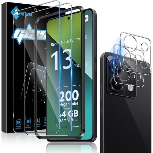 Verre Trempé Pour Xiaomi Redmi Note 13 Pro 5g Avec Caméra Arrière Protecteur [2+2 Pièces], Dureté 9h [Sans Bulles] [Ultra Hd] Ultra Résistant Film Vitre Trempé Protection Écran
