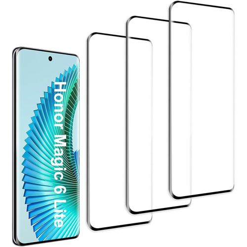 Pack Of 3, Tempered Glass Screen Protector For Honor Magic 6 Lite - Effective Against Scratches, 3d Curved Full Coverage, 9h Hardness Glass, Compatible With Honor Magic 6 Lite