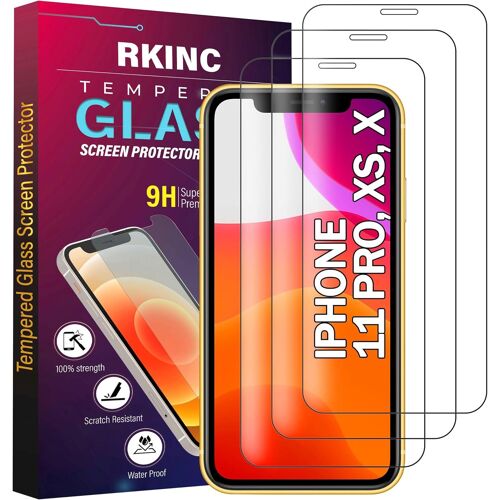JGD-Verre Trempé [Lot de 3] pour iPhone 11 Pro/XS/X 5.8-Inch, Film Protection écran, Dureté 9H 0,33 mm HD Glass [Garantie à vie][sans Bulles d'air][Résistant aux rayures]