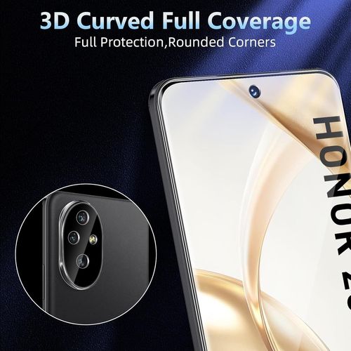 Trahoo-2 Pièces Pour Honor 200 Protection Écran, 2 Pièces Verre Trempé Caméra Arrière Protecteur Film(Noir), Haute Définition Anti-Rayures Flexible Tpu Protecteurs D'écran