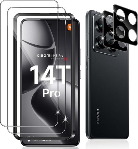2 Pieces Tempered Glass For Xiaomi 14t Pro/Mi 14t Pro, 2 Pieces Rear Camera Protector (Black) 9h Hardness Anti-Scratch Tempered Glass, Hd Bubble-Free Ultra Resistant Screen Protector