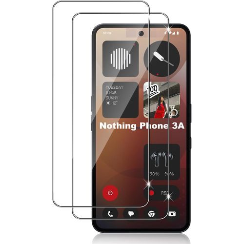 CAUC-Verre Trempé Pour Nothing Phone 3A/3A Pro, 2 Pièces Résistant Film, Sans Bulles,Film de Protection Écran Ultra HD Dureté 9H Anti Rayures, 2.5D Vitre Protecteur