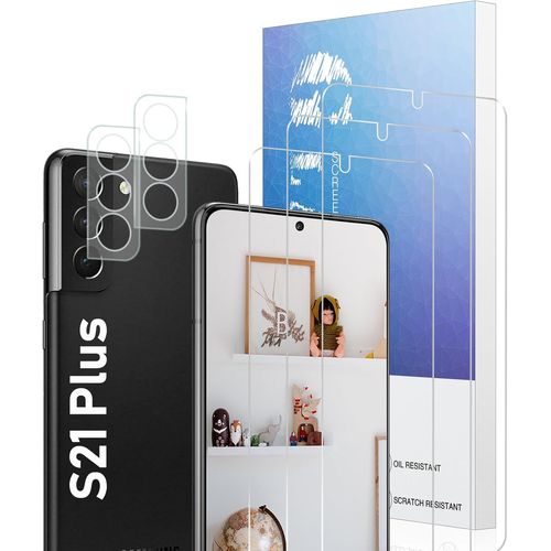 Kal-Verre Trempé Pour Samsung Galaxy S21 Plus 5g 3+2 Pack Plein Écran Incurvé 3d, Film De Protection D` Écran Anti-Rayures, Écran De Protection Anti-Empreintes Digitales Hd Avancé