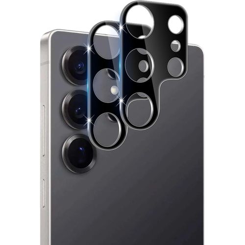 Verre Trempé Pour Lentille Caméra Arrière Samsung Galaxy S25 Ultra 5g - 2 Pièces, 9h Anti-Rayures Hd, Noir