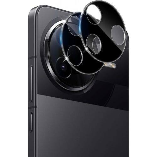 For Xiaomi Poco F7 Pro Camera Protection, 2 Pieces 9H Hardness Ultra Hd Tempered Glass Film, Bubble Free Anti-Scratch Resistant Film Camera Screen Protection - Black