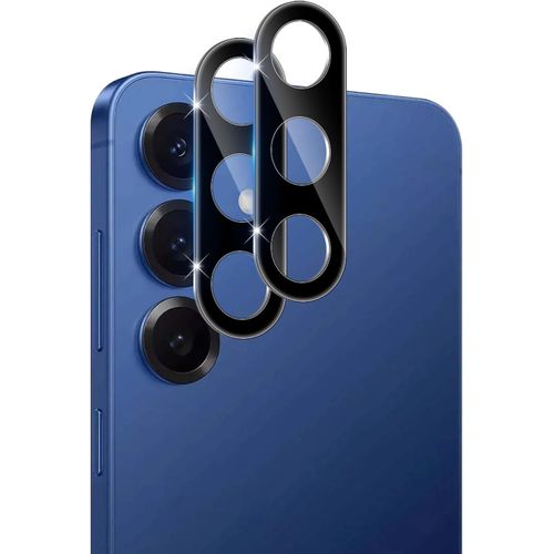 CAUC-pour Samsung Galaxy S25 Plus Protection Caméra, 2 Pièces 9H Dureté HD Film Verre Trempé, Sans Bulle Anti-Rayures Résistant Film Caméra Protection Écran - Noir