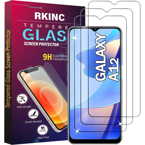 Verre Trempé [Lot De 3] Pour Samsung Galaxy A12, Film Protection Écran, Dureté 9h 0,33 Mm Hd Glass [Garantie À Vie][Sans Bulles D'air][Résistant Aux Rayures]