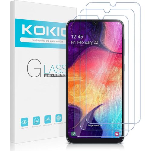 Kal-Verre Trempé Pour Samsung Galaxy A50/A50s 6,4 Pouces, Lot De 3 Vitre Film Protection Écran Compatible Avec Samsung A50, Dureté 9h Vitre, Ultra Clair, Anti-Rayures, Facile À Installer