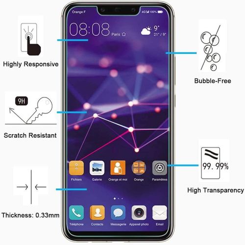 Lot De 3, Verre Trempé Pour Huawei Mate 20 Lite, Honor Play, Film Protection Écran Sans Bulles D'air Ultra Résistant (0,33mm Hd Ultra Transparent) Dureté 9h Glass