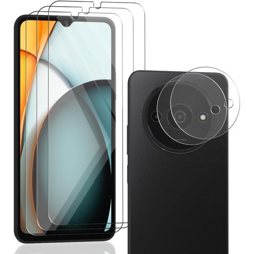 3+2 Pièces Verre Trempé Protection D'écran Et Caméra Arrière Protecteur Pour Xiaomi Redmi A3. Anti-Rayures Film 9h Dureté Vitre Protecteurs, Hd Clair Protège Écran
