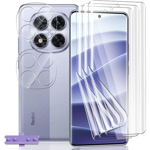 Protection D'écran Pour Xiaomi Redmi Note 14 Pro 4g, [3 Pièces] Hd Souple Tpu Film Et [2 Pièces] Verre Trempé Protecteur D'objectif Caméra, Protection Écran Flexible Pour Redmi Note 14 Pro 4g