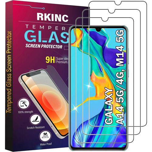 Verre Trempé [Lot De 3] Pour Samsung Galaxy A14 5g/4g, M14 5g, Film Protection Écran, Dureté 9h 0,33 Mm Hd Glass [Garantie À Vie][Sans Bulles D'air][Résistant Aux Rayures]