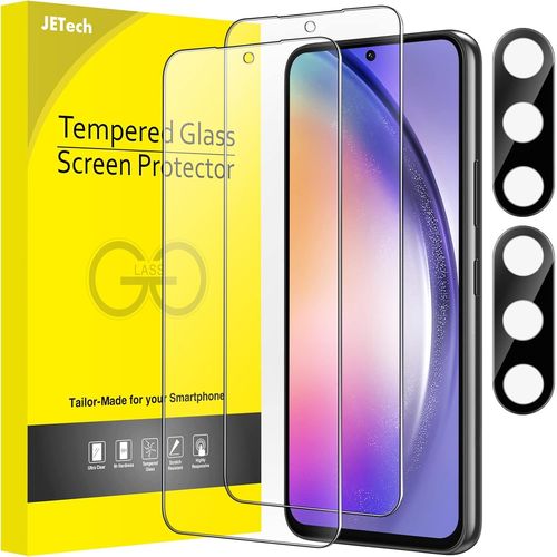 Verre Trempé Pour Samsung Galaxy A54 5g 6,4 Pouces Avec Protecteur D'objectif De Caméra, Film En Protection Écran, Hd Transparent, 2 Pièces Chacun