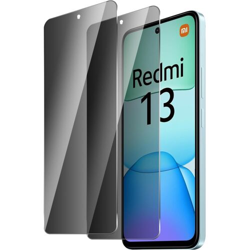 KAL-Lot De 2 Films Pour Xiaomi Redmi 13 4G/5G, Xiaomi Poco M6 4G De Protection Verre Trempé Anti-Espion, Dureté 9H Vitre, Installation Facile, Compatible Avec Les Coques Et Résistant Aux Rayures