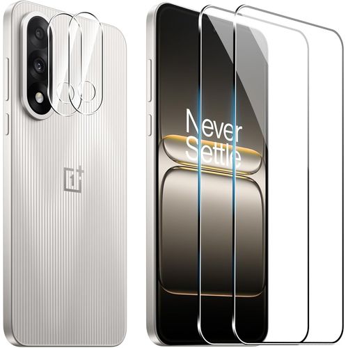 Kal-Protecteur D'écran Pour Oneplus Nord 5 Verre Trempé,¿2+2¿ Protection De L'appareil Photo Et Film De Protection Du Verre,Dureté 9h, Anti-Rayures Pour Oneplus Nord 5