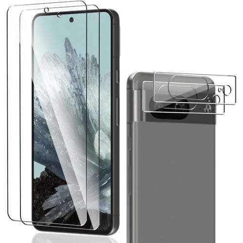 Kalanka-Verre Trempé Pour Google Pixel 8,Protection Décran 2 Pièces Et Google Pixel 8 Caméra Arrière Protecteur 2 Pièces 9h Dureté,Sans Bulles Pour Google Pixel 8 Protection Décran