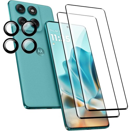 Kal-2 Pièces Verre Trempé Pour Motorola Edge 60/60 Fusion/60 Pro Et 4 Pièces Caméra Arrière Protecteur, Film Protection Écran, 9h Dureté, Anti Rayures