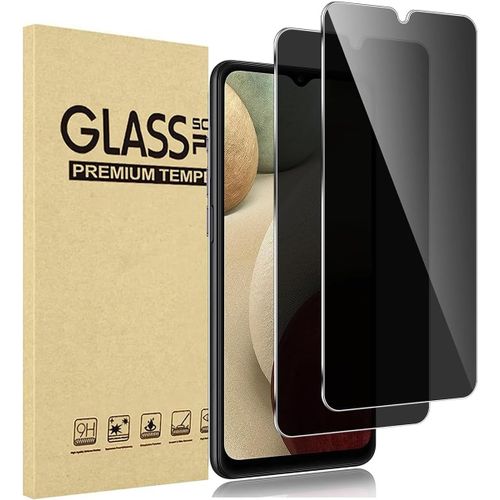 CAUC-Verre Trempé Anti-Espion Compatible avec Samsung Galaxy A12, [2 pièces] Privacy Protection D'écran pour Samsung A12 Couverture Complète Film Protecteur Vitre Dureté 9H Privé Protecteur