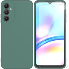 CAUC-Coque pour Samsung Galaxy A05s 4G (6.7"") + Film Protection écran en Verre trempé,Housse Ultra Premium TPU Silicone Liquide Flexible pour Samsung Galaxy A05s 4G - Vert foncé