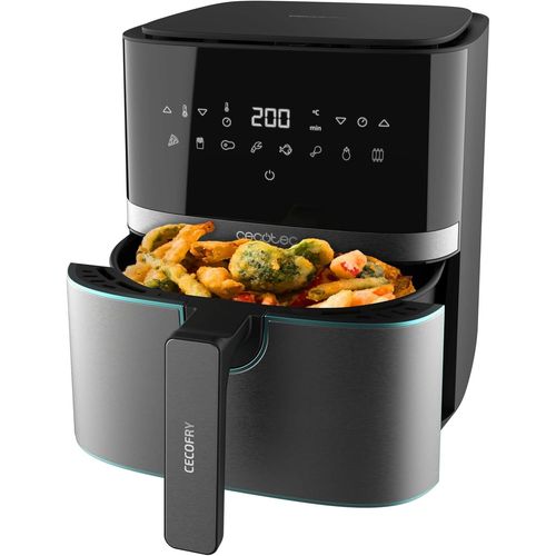 ASFASFq-Friteuse sans Huile 5,5 L Cecofry Full InoxBlack Pro 5500. 1700 W, Diététique, Numérique avec Finitions en Acier inoxydable, 5,5 L de capacité et technologie PerfectCook