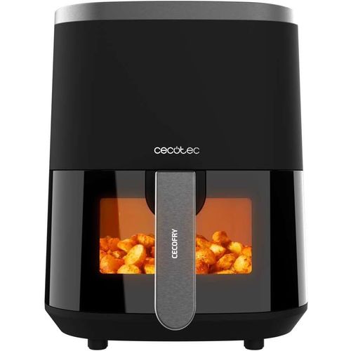 ASFASFq-Friteuse à Air sans Huile de 4 L avec Fenêtre Cecofry Fantastik Window 4000. Air Fryer. 1400 W, 9 Menus, Contrôle Tactile, Technologie PerfectCoo, 80-200ºC, Temps Ajustable