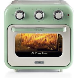 SUBZONAL-Vintage, 4632 Friteuse et Four 2en1, Capacité 16 L, Paniers et Rôtisserie en acier inoxydable, Température jusqu'à 230°, Minuterie 60 minutes, Double Verre, 1400W, Vert