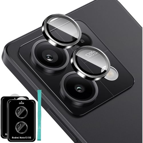 Caméra Arrière Protecteur Pour Xiaomi Redmi Note 13 5g, Dureté 9h Protection Objectif Caméra [2 Pièces], Anti Rayures Ultra Résistant Film Verre Trempé-Noir