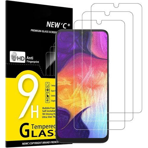 Lot De 3, Verre Trempé Pour Samsung Galaxy A50 (Sm-A505f), A50s, Film Protection Écran Efficace Contre Les Rayures - Sans Bulles - Ultra Résistant (0,33mm Hd Ultra Transparent) Dureté 9h Glass