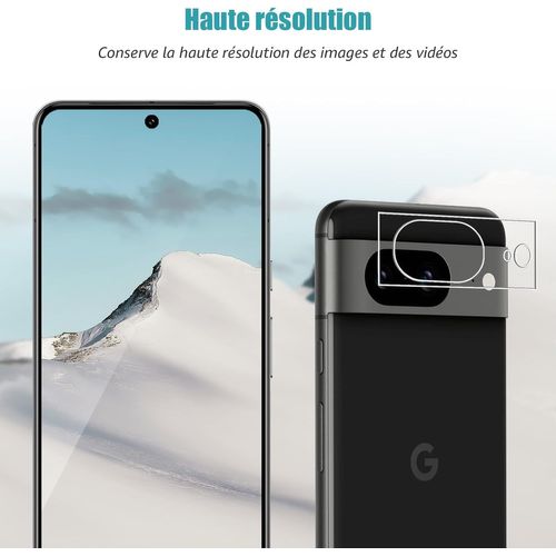 2+2 Pièces Verre Trempé Pour Google Pixel 8 5g Avec Caméra Arrière Protecteur, Bord 2.5d Vitre Protection Pour Google Pixel 8, Sensible Au Toucher Film Protection Écran
