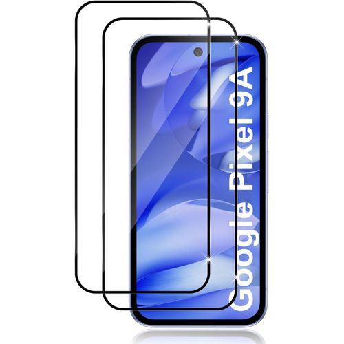 CAUC-Verre Trempé Pour Google Pixel 9A, Film de Protection Écran Ultra HD Dureté 9H, Anti Rayures, Sans Bulles, 2.5D Vitre Protecteur-Noir,2 Pièces