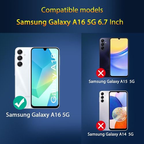 Trahoo-3 Pièces Verre Trempé Pour Samsung Galaxy A16 4g/5g Et 3 Pièces Caméra Arrière Protecteur, Film Protection Écran, 9h Dureté, Anti Rayures, Vitre Protection Pour Samsung A16