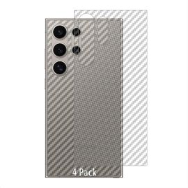 Film Protection Arriere Compatible Avec Samsung Galaxy S24 Ultra, [4 Pièces] 0.1mm Ultra-Mince Pet Doux Back Flim [Antidérapant] [Anti Empreintes Digitales]