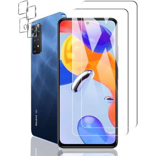 Kal-Verre Trempé Pour Xiaomi Redmi Note 11 Pro/11 Pro 5g + Caméra Arrière Protecteur +2 Pièces],9h Dureté/Sans Bulles/Anti Rayures,Film Protection Écran