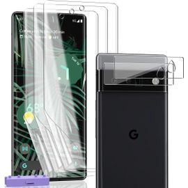 Protection Compatible Avec Google Pixel 6 Pro, Google Pixel 6 Pro Protection Écran Film Tpu Flexible Pas En Verre Trempé 3 Pièces Et Google Pixel 6 Proverre Trempé D'objectif 2 Pièces. Hd