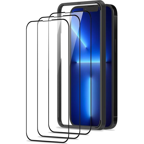 JGD-Verre Trempé pour iPhone 13 Pro Max Verre Trempé, 3 Pièces Film Trempé avec Outil d'Installation Facile [Dureté 9H][Anti Rayures] Protection Ecran