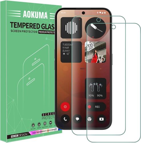 Verre Trempé Nothing Phone(3a)/(3a) Pro. [Lot de 2] Protection écran Pour Nothing Phone(3a) [0.26mm] [Extrêmement résistant aux rayures] [Haute définition] [Facile à installer]