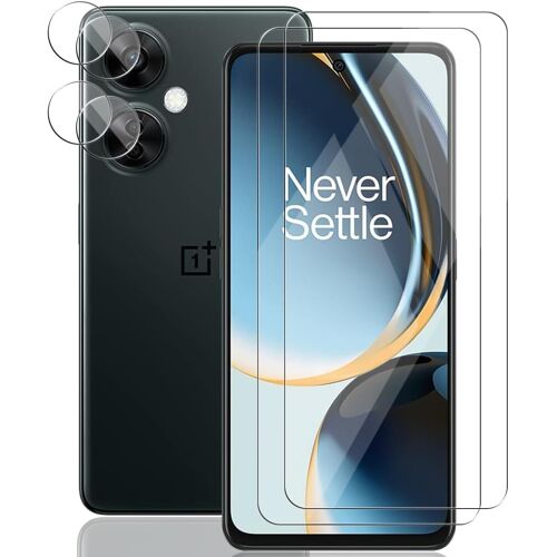 KAL-Verre Trempé Pour Oneplus Nord Ce 3 Lite, Oneplus Nord Ce 3 Lite Protection Écran 2 Pièces Et Oneplus Nord Ce 3 Lite D'Objectif Arrière Protecteur 2 Pièces - Anti-Rayures, Hd, Anti-Trace