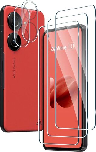 LORANKA-[3+2 Pièces Verre Trempé Pour Asus Zenfone 10 et Caméra Arrière Protecteur,Sans Bulles,9H Dureté,Anti-Rayures,HD Film Protection Ecran pour Asus Zenfone 10