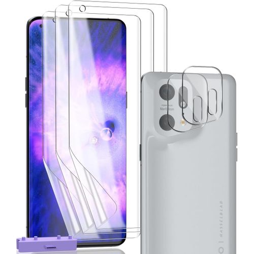 PROTECTION COMPATIBLE AVEC OPPO FIND X5 PRO, OPPO FIND X5 PRO PROTECTION ÉCRAN FILM TPU FLEXIBLE PAS EN VERRE TREMPÉ 3 PIÈCES ET OPPO FIND X5 PRO VERRE TREMPÉ D'OBJECTIF 2 PIÈCES.