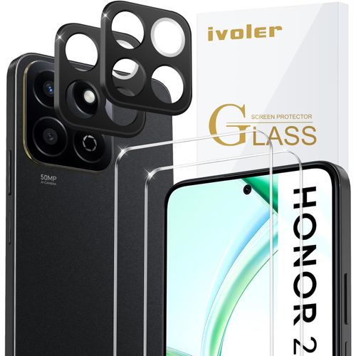 Ckl-Pack De 2 Film De Protection D¿Écran En Verre Trempé Pour Honor 200 Smart/Honor X7c (Pas Pour Honor 200),Avec 2 Pièces Caméra Arrière Protecteur,Dureté 9h Glass,Anti Rayures,Sans Bulles