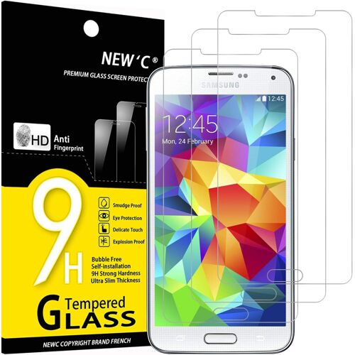 Lot De 3, Verre Trempé Pour Samsung Galaxy S5, Film Protection Écran Sans Bulles D'air Ultra Résistant (0,33mm Hd Ultra Transparent) Dureté 9h Glass