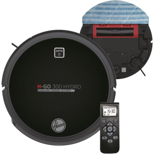 Hgo320H Aspirateur Robot Nettoyeur Et Laveur 2 En 1,Grande Puissance D'Aspiration,Silencieux 65Db,Grande Autonomie De 2 H,2 Réservoirs,Contrôle À Distance,0,35 Litres,Noir