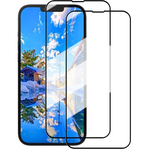 Kal-[Lot De 2 Films De Protection D'écran En Verre Trempé Pour Apple Iphone 12, Dureté 9h, Haute Transparence, Incassable, Sans Bulles, Bord Noir