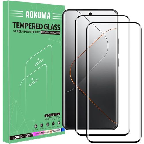 Xiaomi 14 Ultra/14 Pro 3d Verre Trempé, [Lot De 2] 3d Verre Trempé Mi 14 Ultra/Pro[0.26mm][Extrêmement Résistant Aux Rayures][Haute Définition][Facile À Installer]Protections D'écran(Bord Noir)
