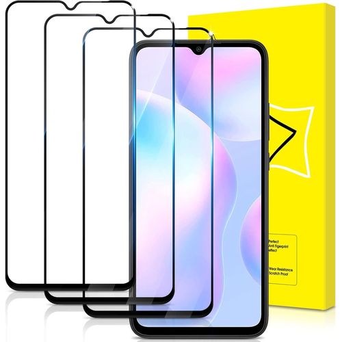 Kalanka-Lot De 3, Verre Trempé Pour Xiaomi Redmi 9a [Couverture Complète] [Vitre Protecteur 9h Dureté] [Sans Bulles] [Anti-Rayures] Film Protection Écran Compatible Avec Xiaomi Redmi 9a