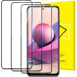 Kal-Lot De 3, Verre Trempé Pour Xiaomi Redmi Note 10/Note 10s [Couverture Complète] [Vitre Protecteur 9h Dureté] [Sans Bulles] [Anti-Rayures] Film Protection Écran