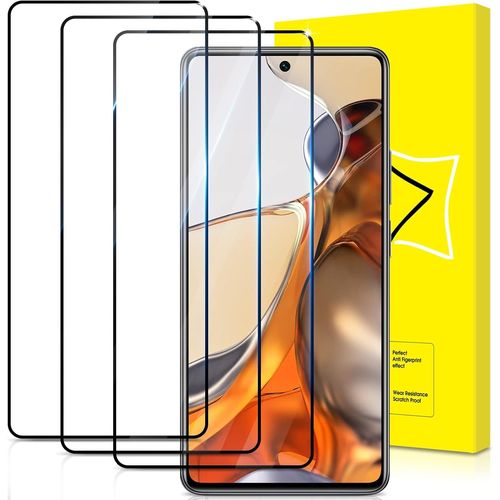 CAUC-Lot de 3, Verre Trempé pour Xiaomi 11T 5G/11T Pro 5G [Couverture Complète] [Vitre Protecteur 9H Dureté] [Sans Bulles] [Anti-rayures] Film Protection écran
