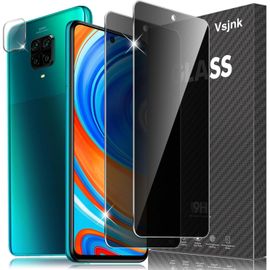 Verre Trempé Pour Xiaomi Redmi Note 9 Pro Anti-Espion Protection D'écran, 2 Pièces Protector+1x Protection Appareil Photo Écran Anti-Rayures Hd Vitre 9h Glass