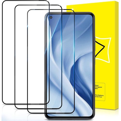 Kal-Lot De 3, Verre Trempé Pour Xiaomi Mi 11 Lite 4g/5g/5g Ne [Couverture Complète] [Vitre Protecteur 9h Dureté] [Sans Bulles] [Anti-Rayures] Film Protection Écran
